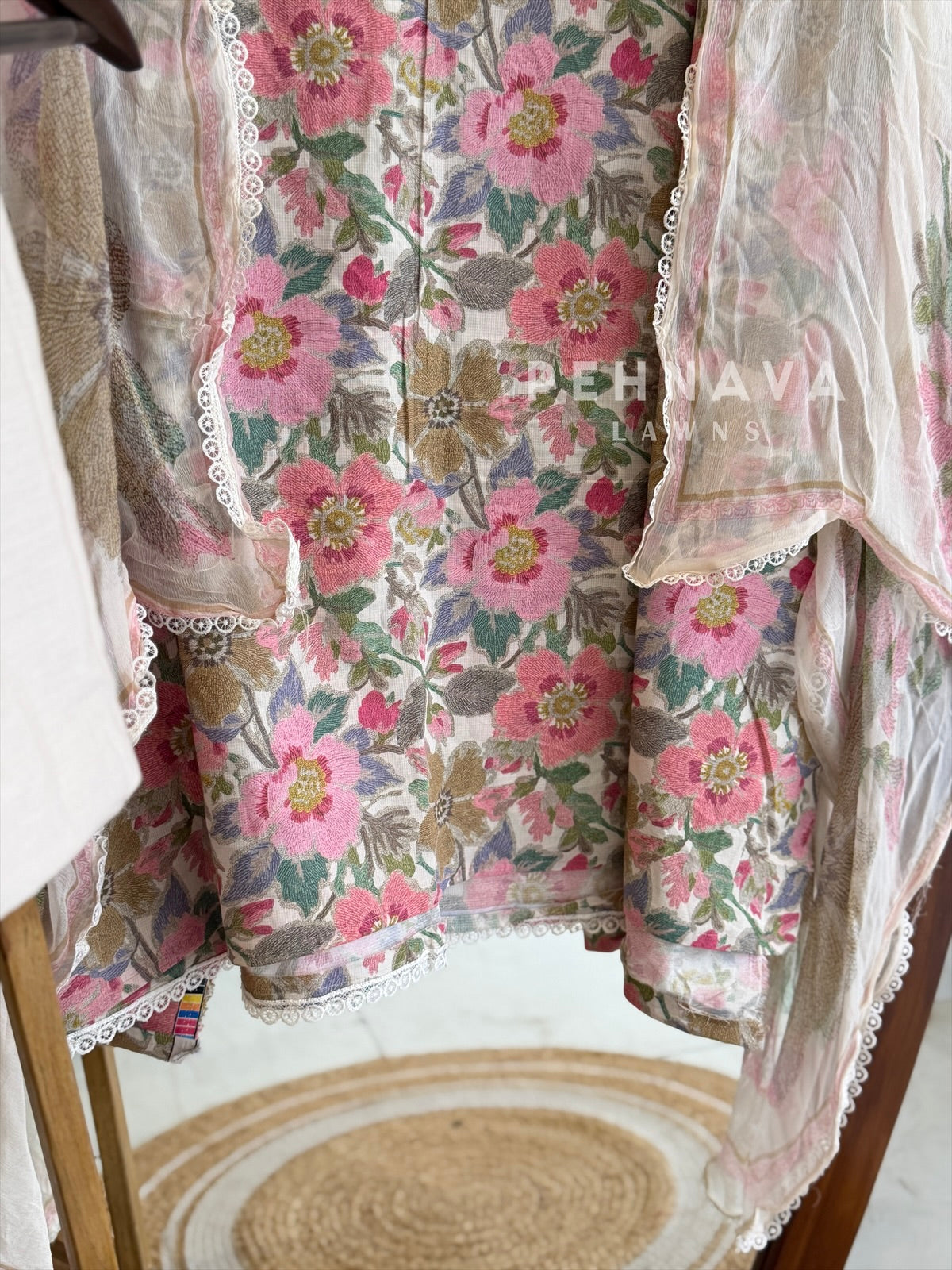 Floral Printed Unstitched Suit