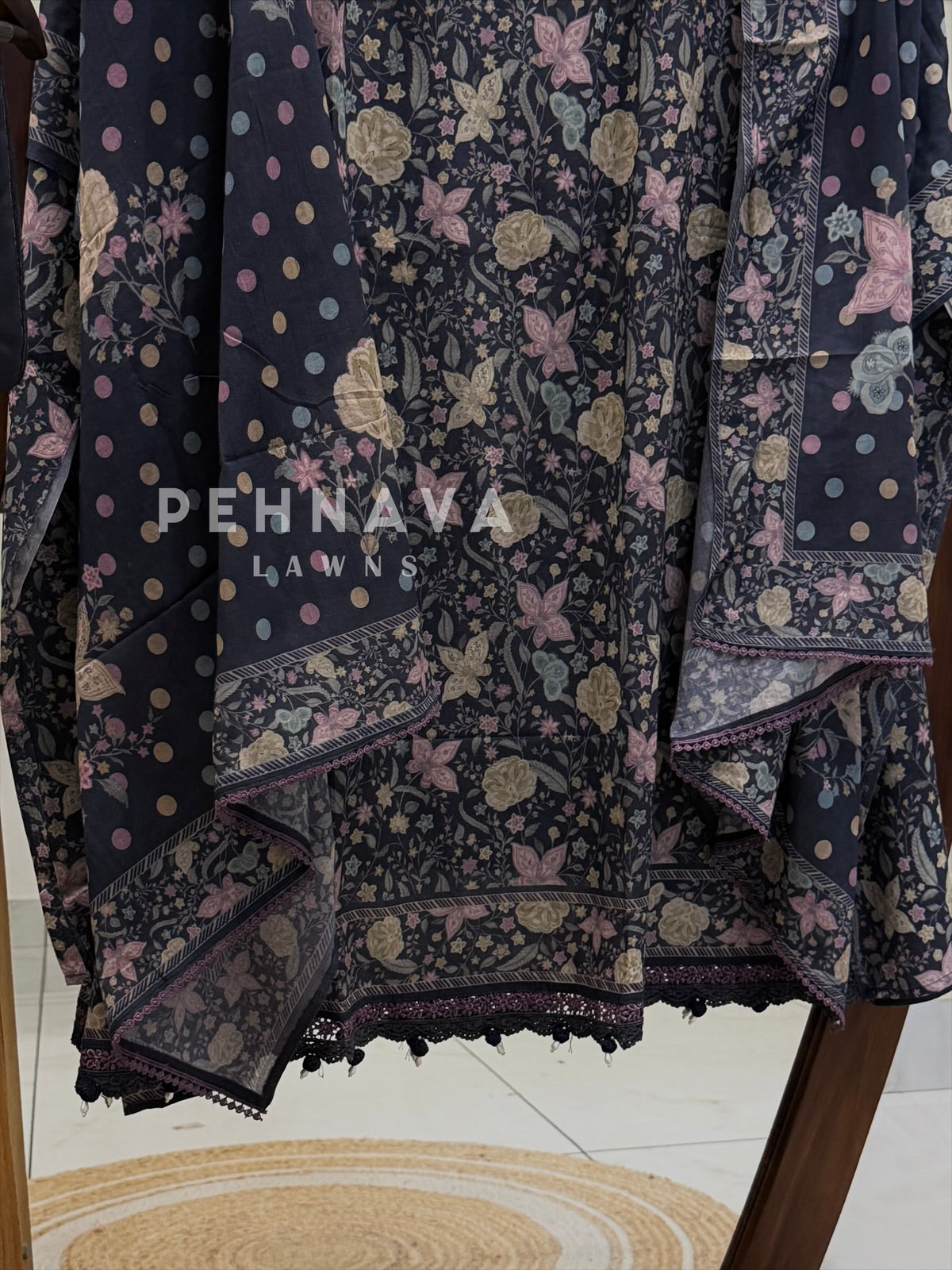 Floral Printed Unstitched Suit C-18