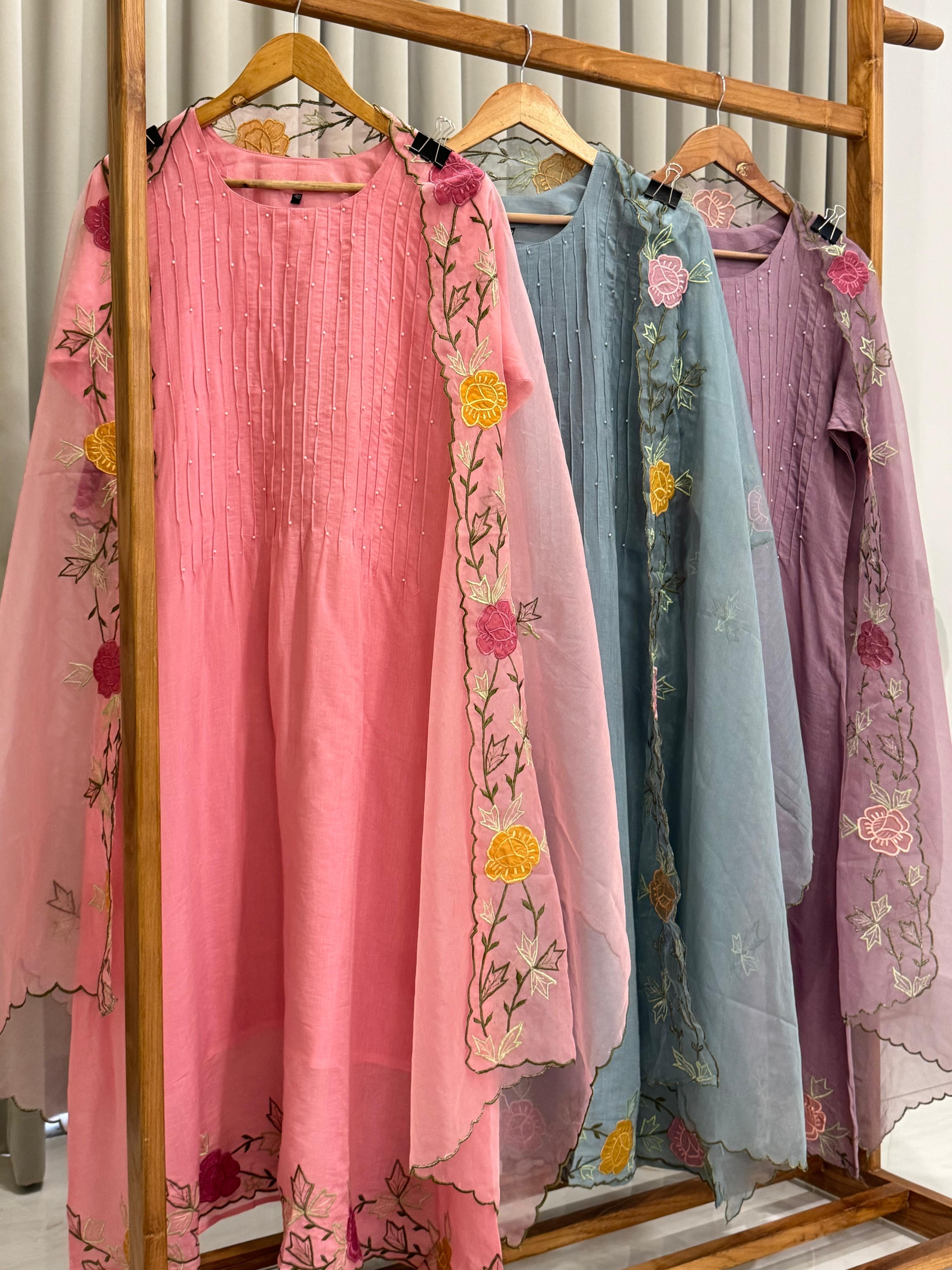 Mul-Cotton Pin-tucks suit- 6399