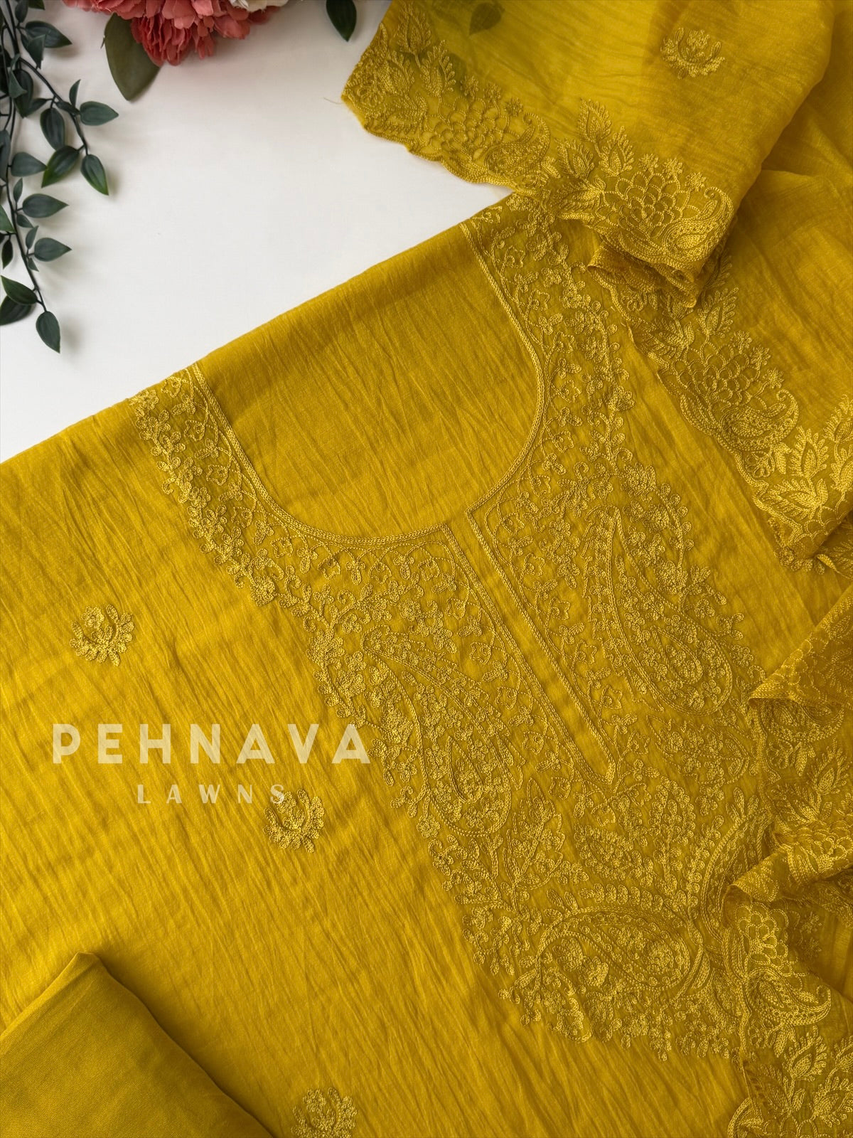 Chanderi Embroidered Unstitched Suit 791D4
