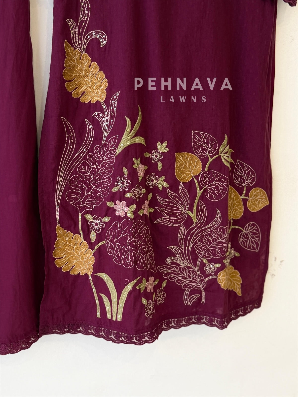 Floral Embroidered Cotton Suit Set 2568