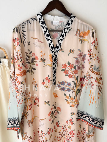 V Neck Printed Two Piece Set J6173