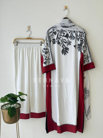 Premium Trendy Viscous Silk Tunic Set