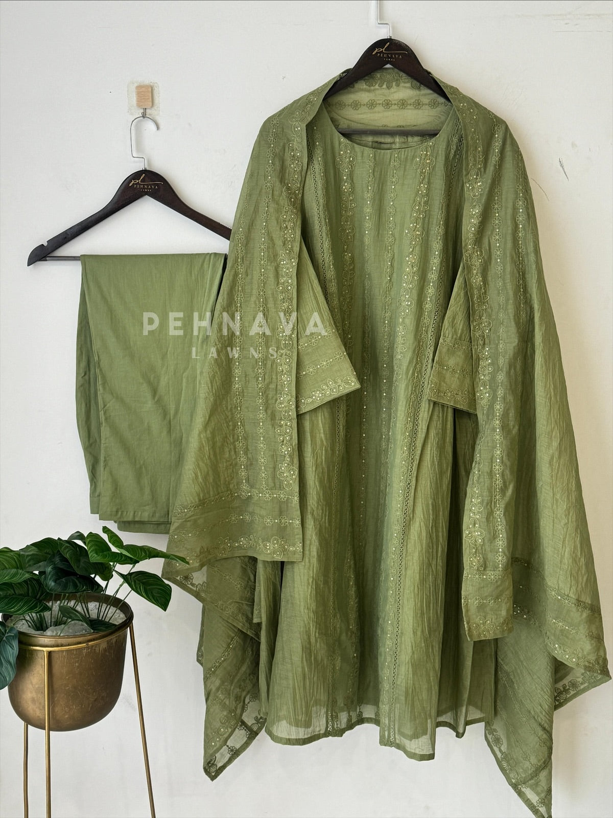 Chanderi Embroidered Suit