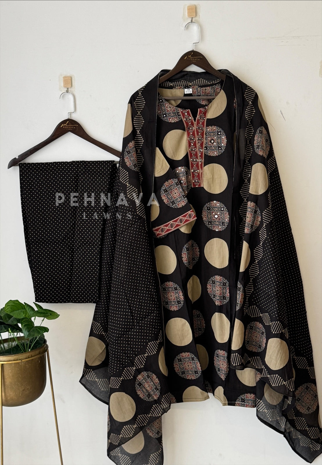 Block-Printed Cotton Suit Set