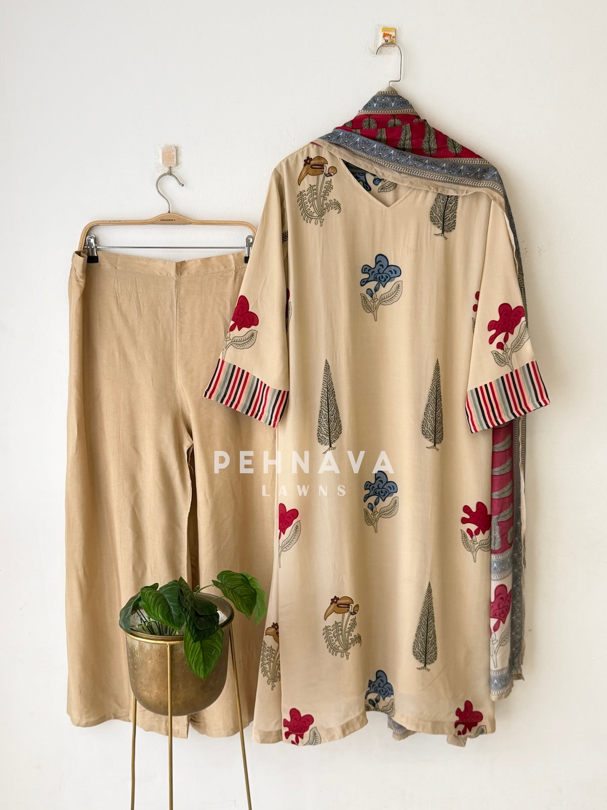 Daily Wear Printed Crepe Three Piece Set-6219