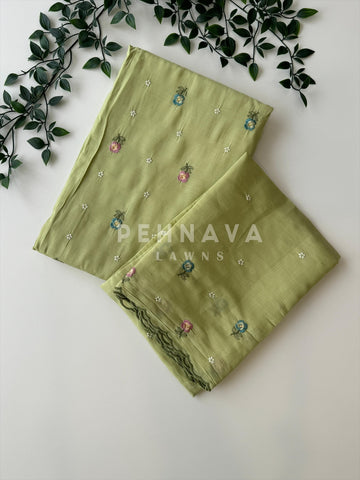 Chanderi Embroidered Suit-12713