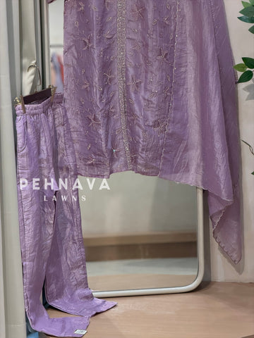 Crinkle Tissue Organza Three Piece Suit