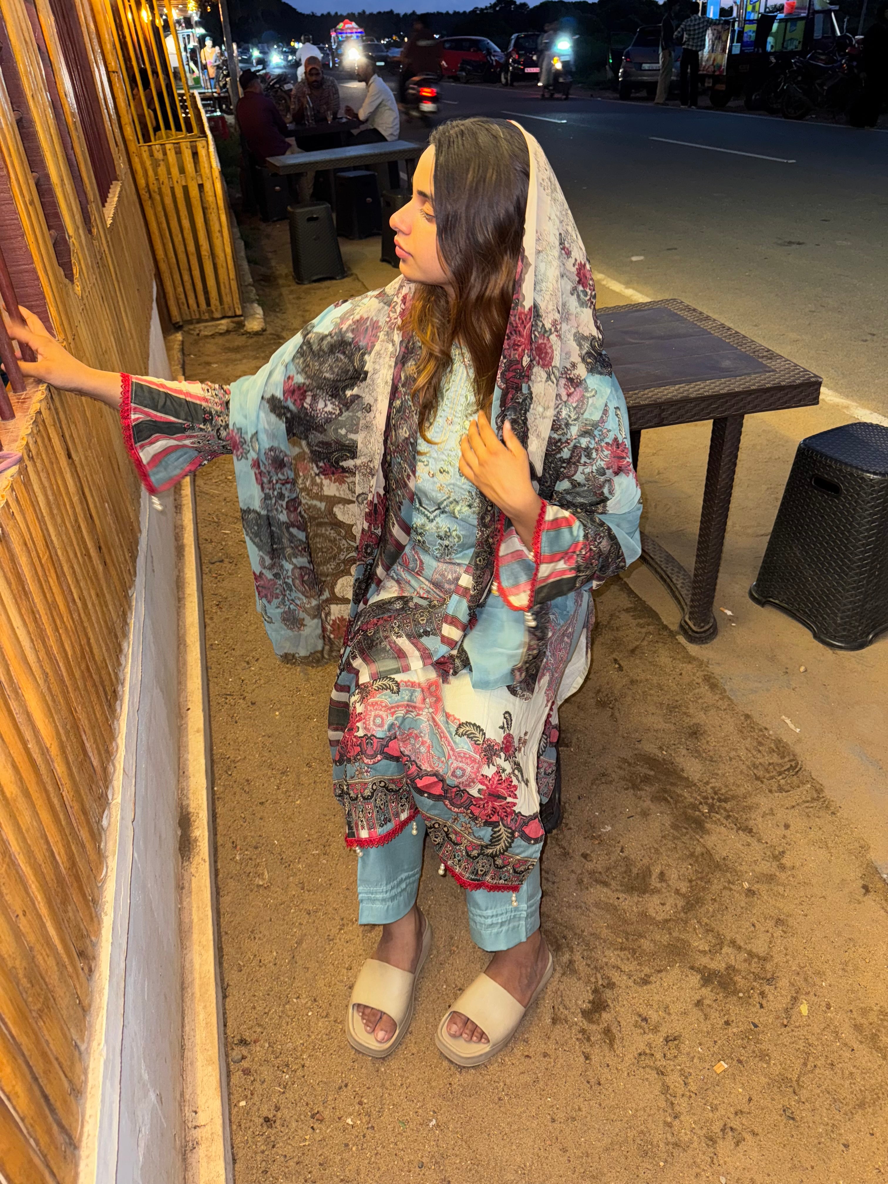 Essential Cotton Embroidered Suit-1110/ 1028