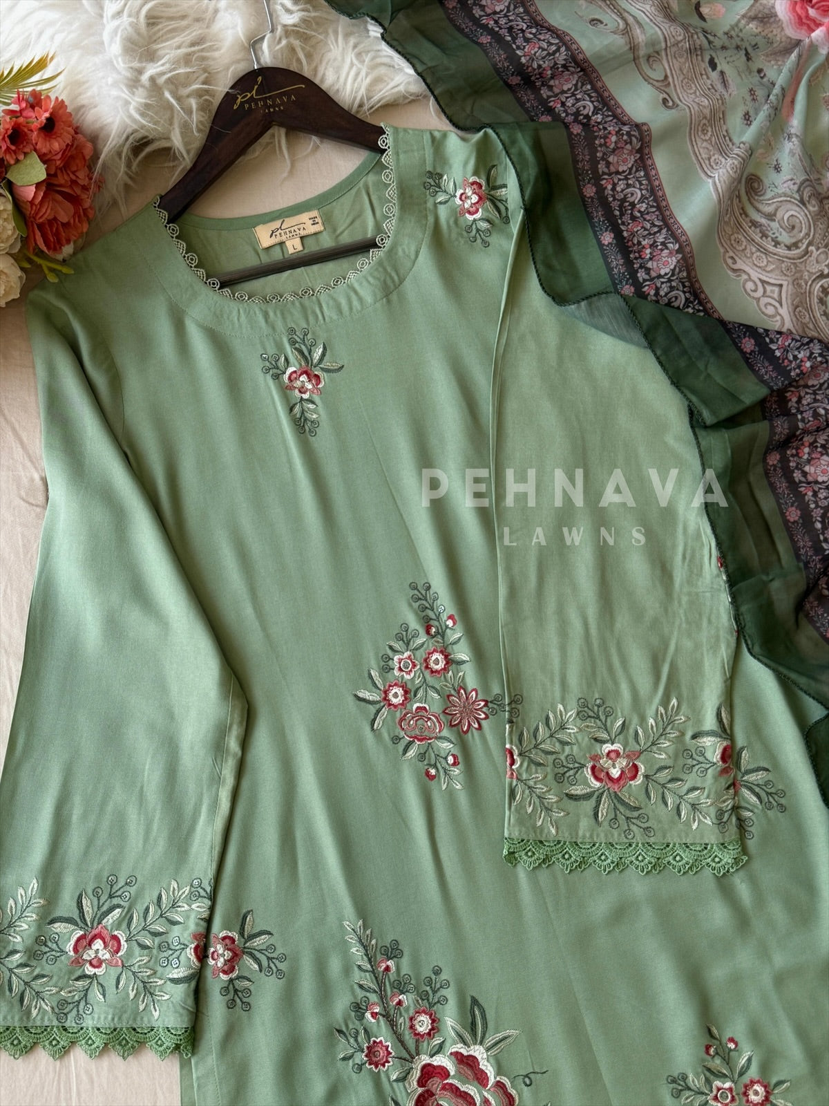 Rayon Suit with Cotton Dupatta-1536 D