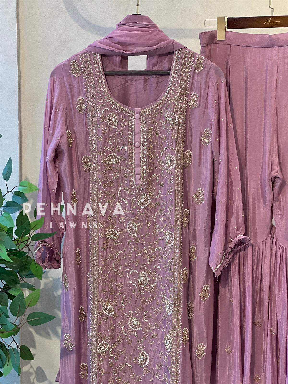 Heavily Handworked Sharara with Pure Chiffon Dupatta