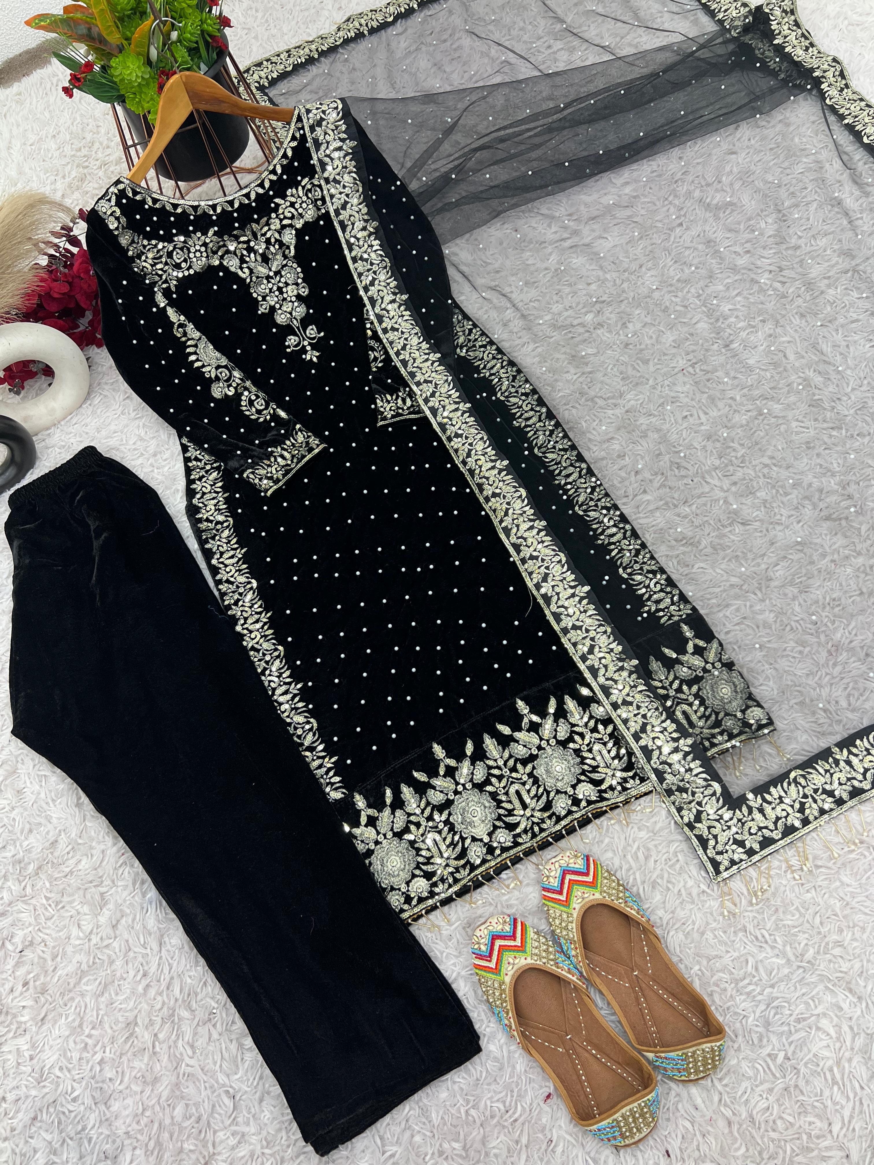 Viscous Velvet Designer Suit-2864