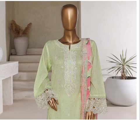Signature Lawn Suit Featuring Lace Detailings-8