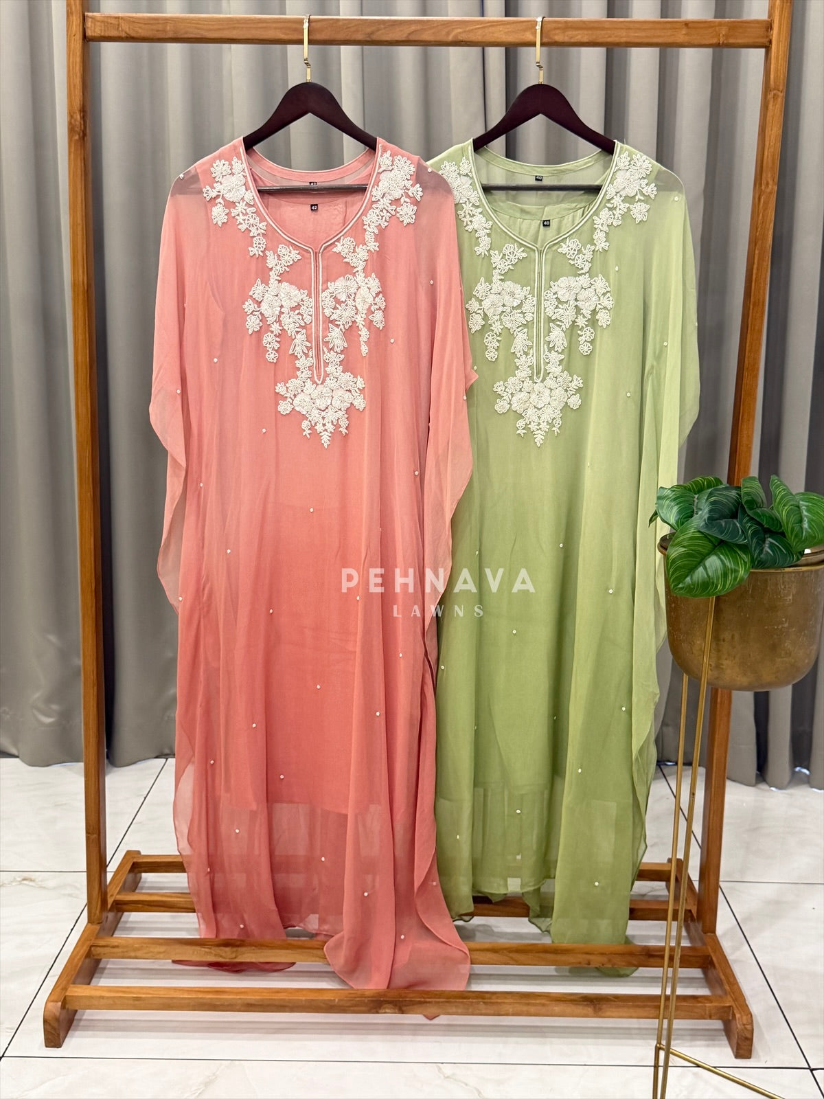 Premium Floral Handworked Kaftan Suit 1297