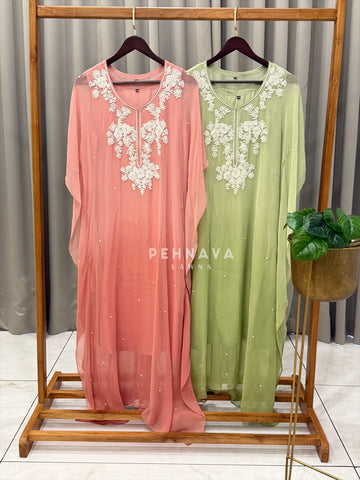 Premium Floral Handworked Kaftan Suit 1297
