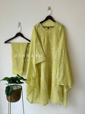 Elegant floral Embroidered Suit-12818