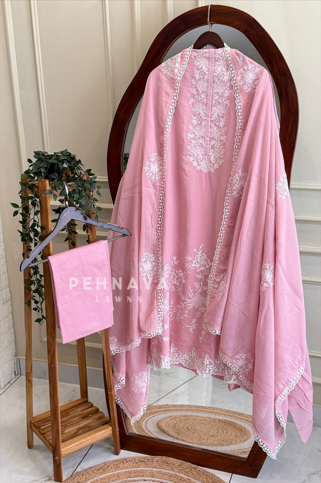 Chanderi Floral Embroidered Unstitched Suit ML -31