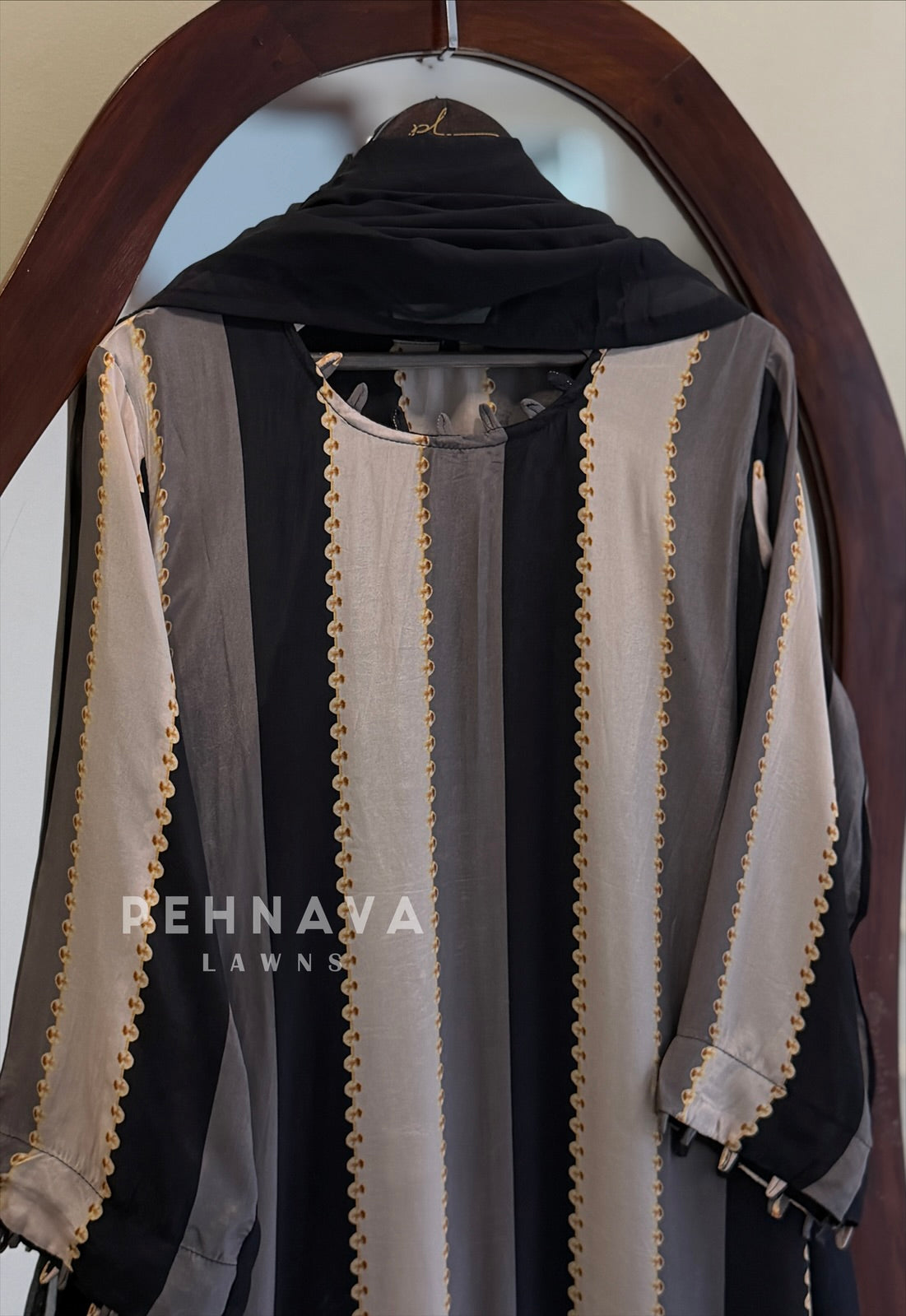 Striped Crepe Suit Set