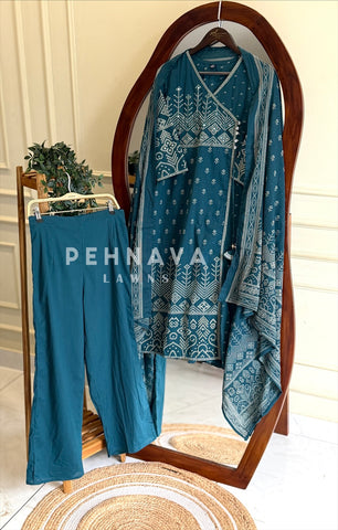 Mirror Work Printed Suit Set