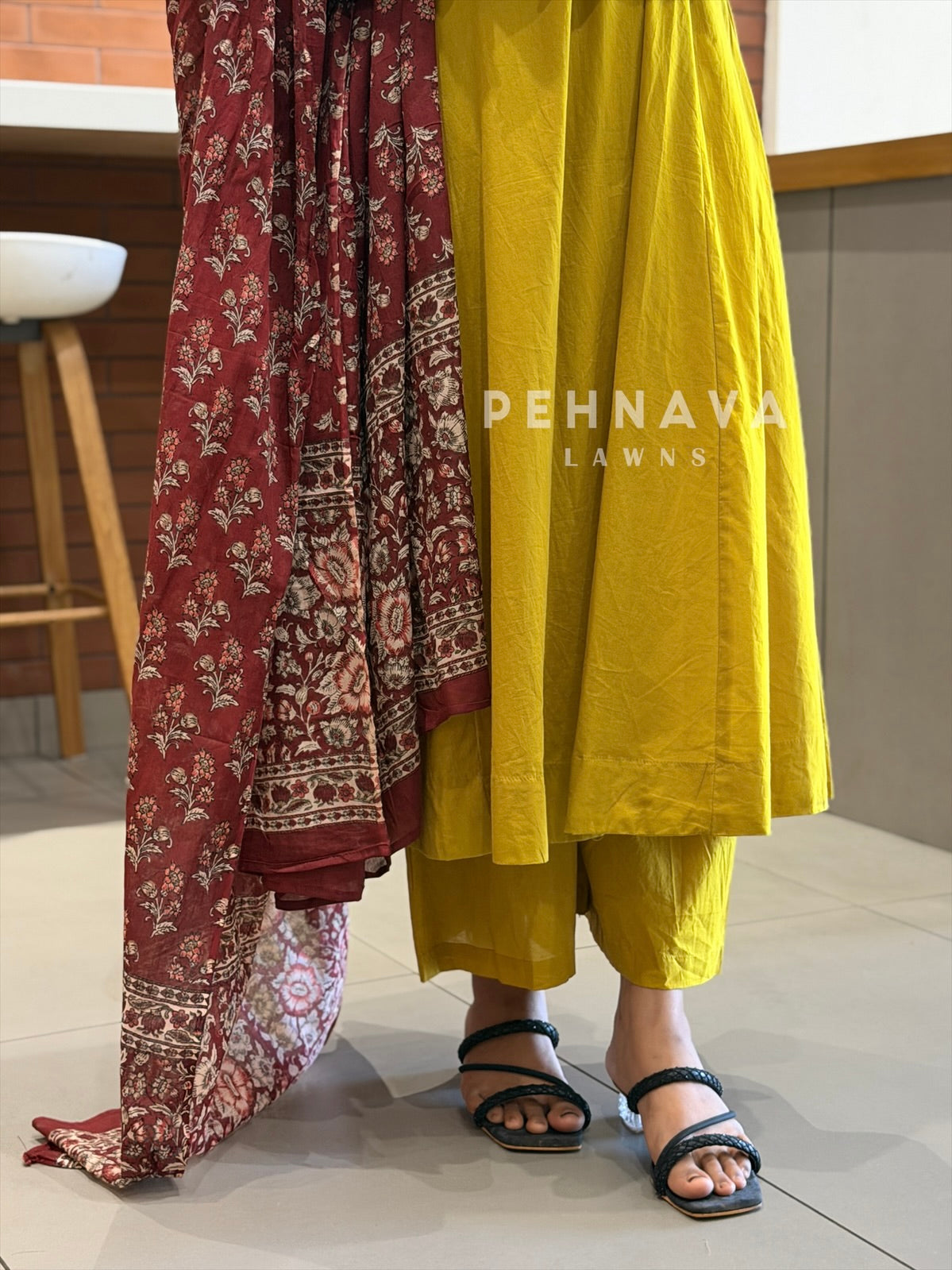Cotton Suit With Printed Dupatta