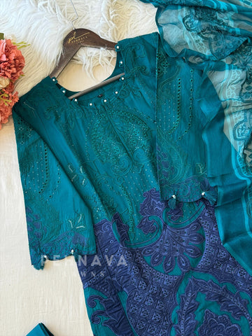 Multi Shaded Suit With Appliqué Design 1286