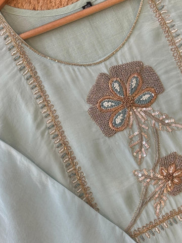 Russian Silk Hand Embroidery Suit