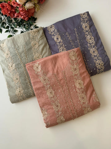 Chanderi Unstitched Suit-Janie