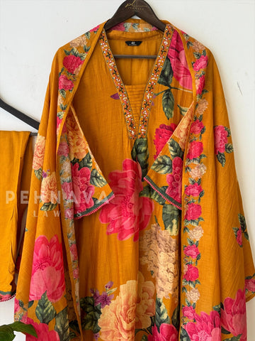 Signature Bloom Chanderi Suit Set-1396