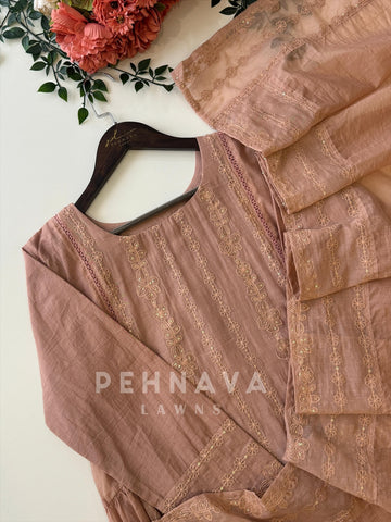 Chanderi Embroidered Suit