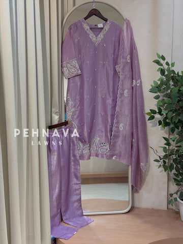 Crinkle Tissue Organza Three Piece Suit