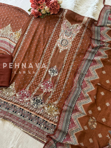 Premium Muslin Suit Set-324 - Pehnava Lawns