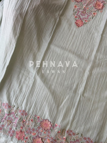 Chanderi Floral Embroidered Unstitched Suit 627