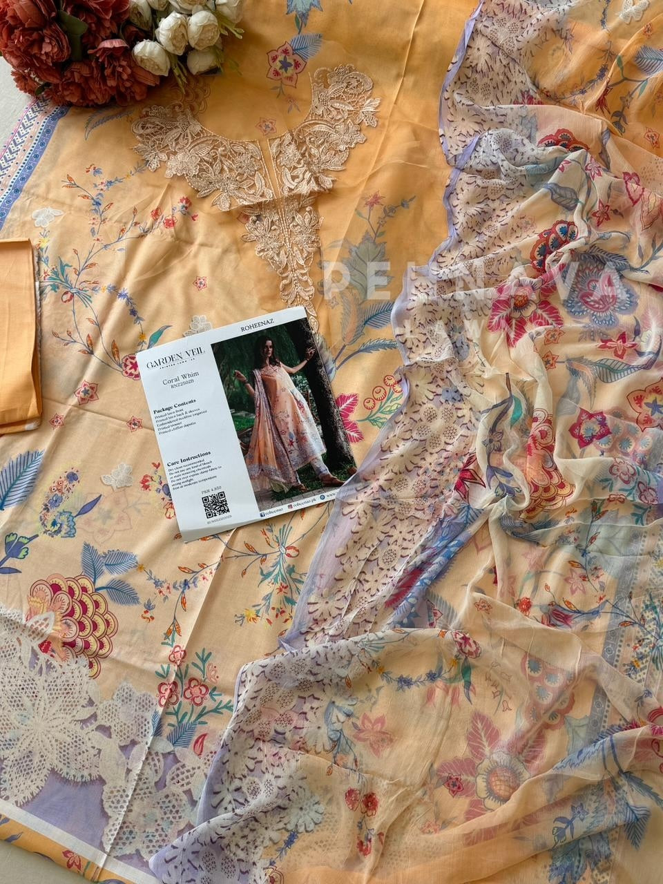 Printed Lawn Collection-CORAL WHIM