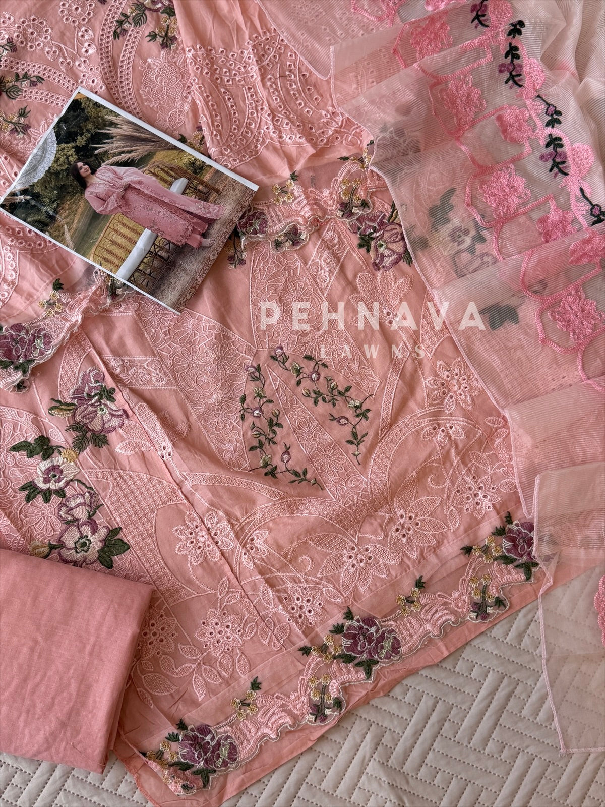 Embroidered Semi Stitched Suit 3903A