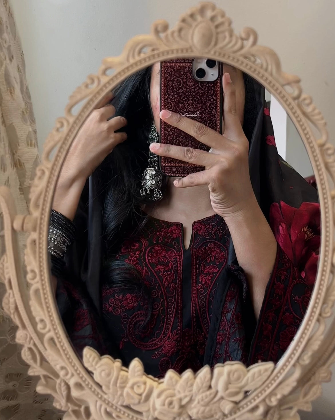 Black Bell Sleeved Pure Lawn Suit 166