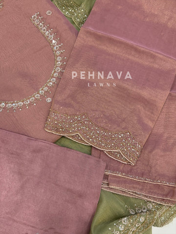Tissue Handworked Unstitched Suit-302