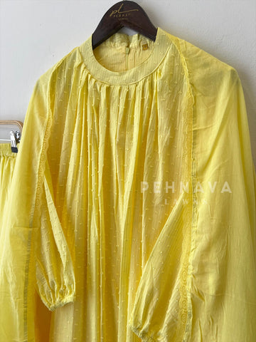 Balloon Sleeve Dobby Cotton  Sui-4024