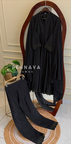 Lace-Trimmed Kurta Set-6404