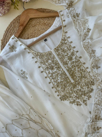Pure Chinnon  handworked  Salwar