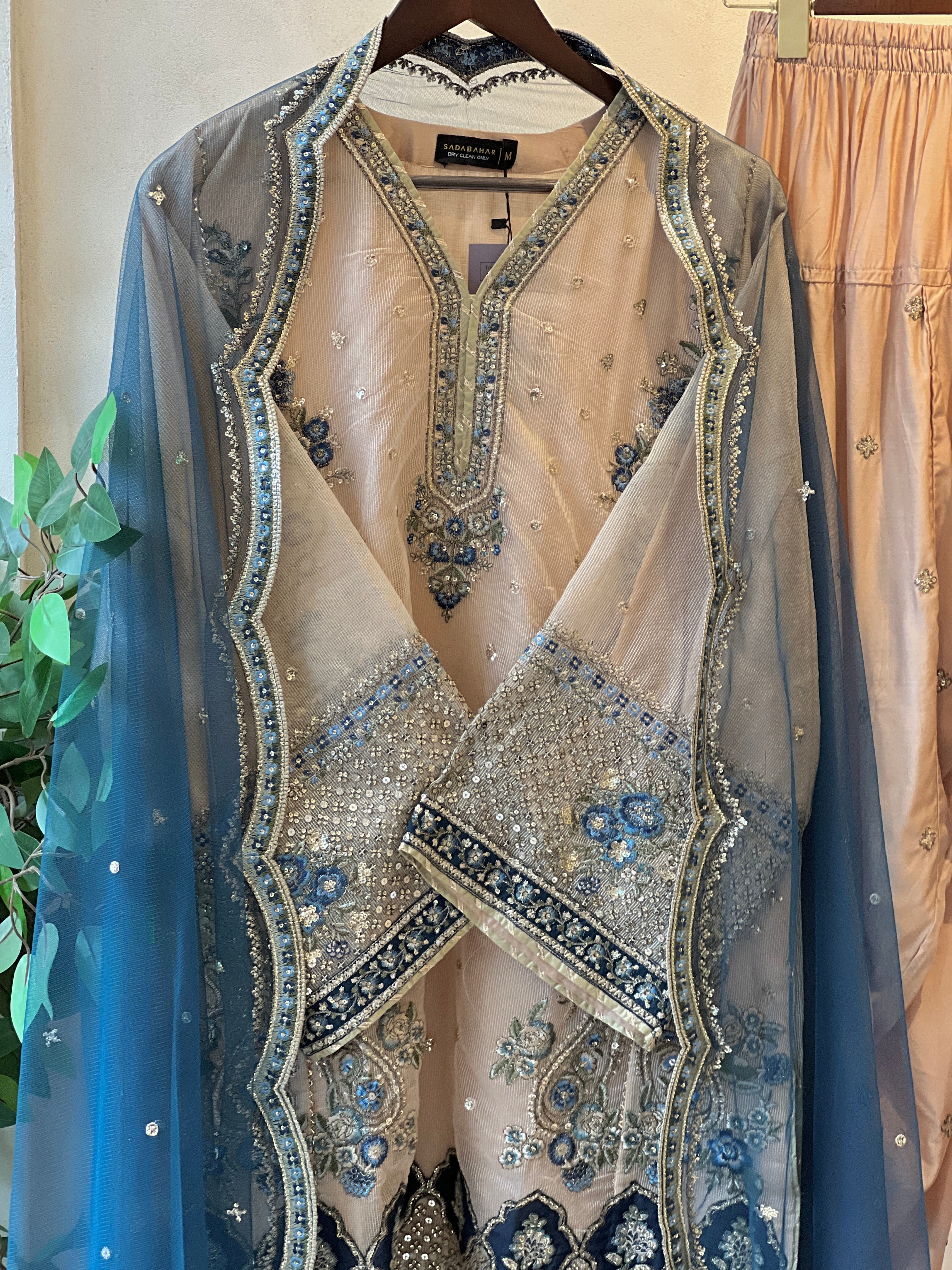 Sadabahar Organza Heavy Handworked Suit