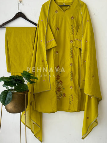 Embroidered Cotton Suit Set-3167