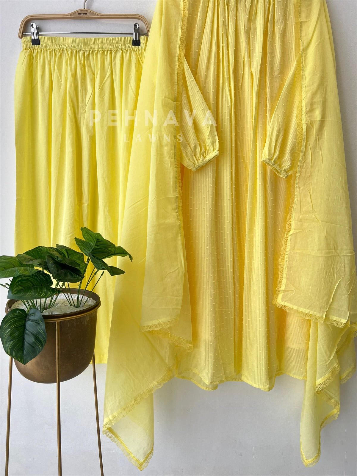 Balloon Sleeve Dobby Cotton  Sui-4024