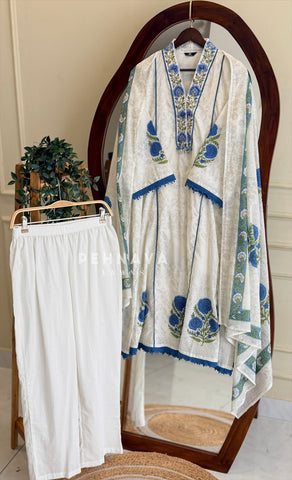 Printed Yoke Cotton Suit Set 4569