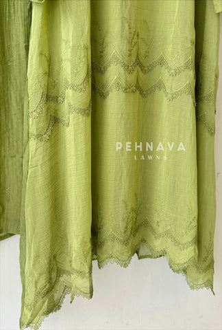 Embroidered Three Piece Suit Set 5110