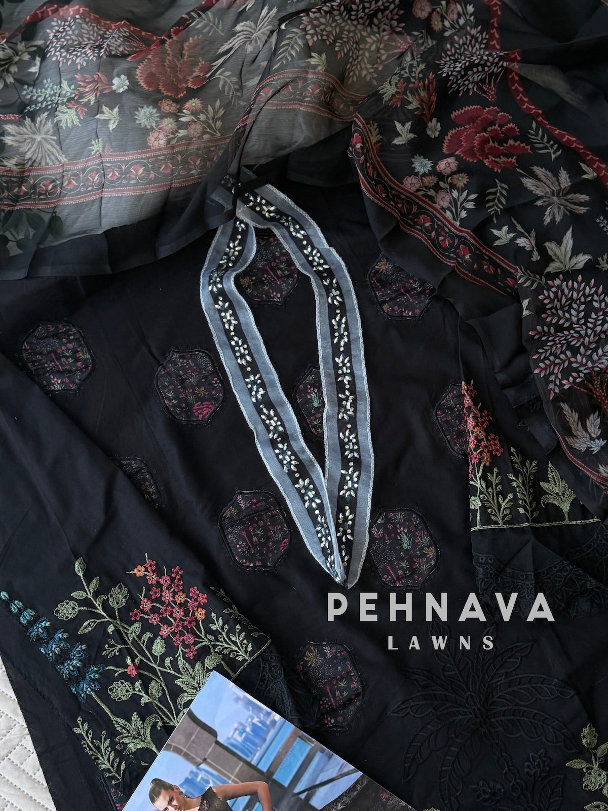 Embroidered Semi Stitched Suit-1914