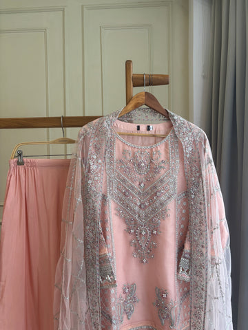Organza Heavy Handworked Suit-5173
