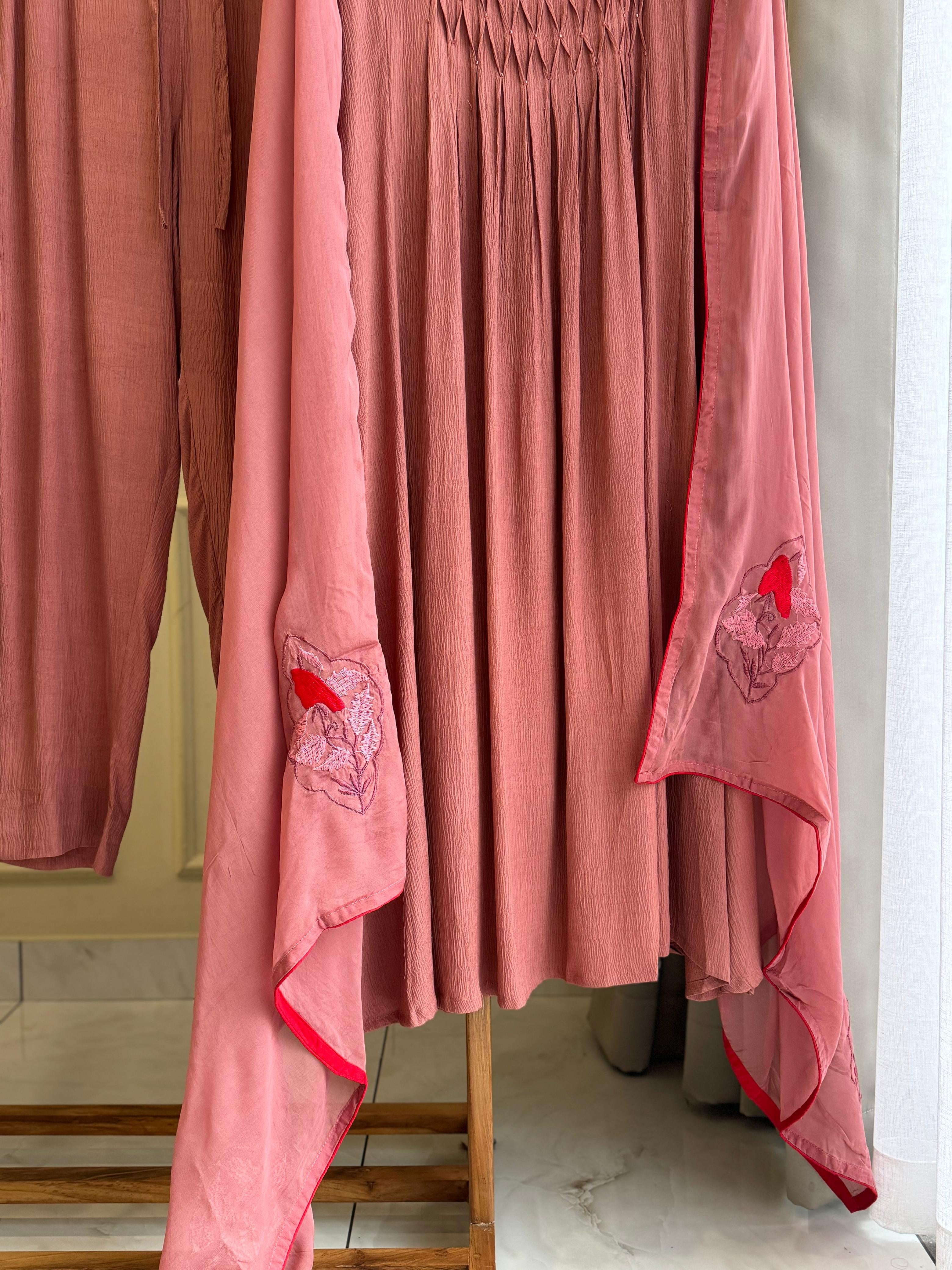 Crinkle Rayon 3 peice suit-5476