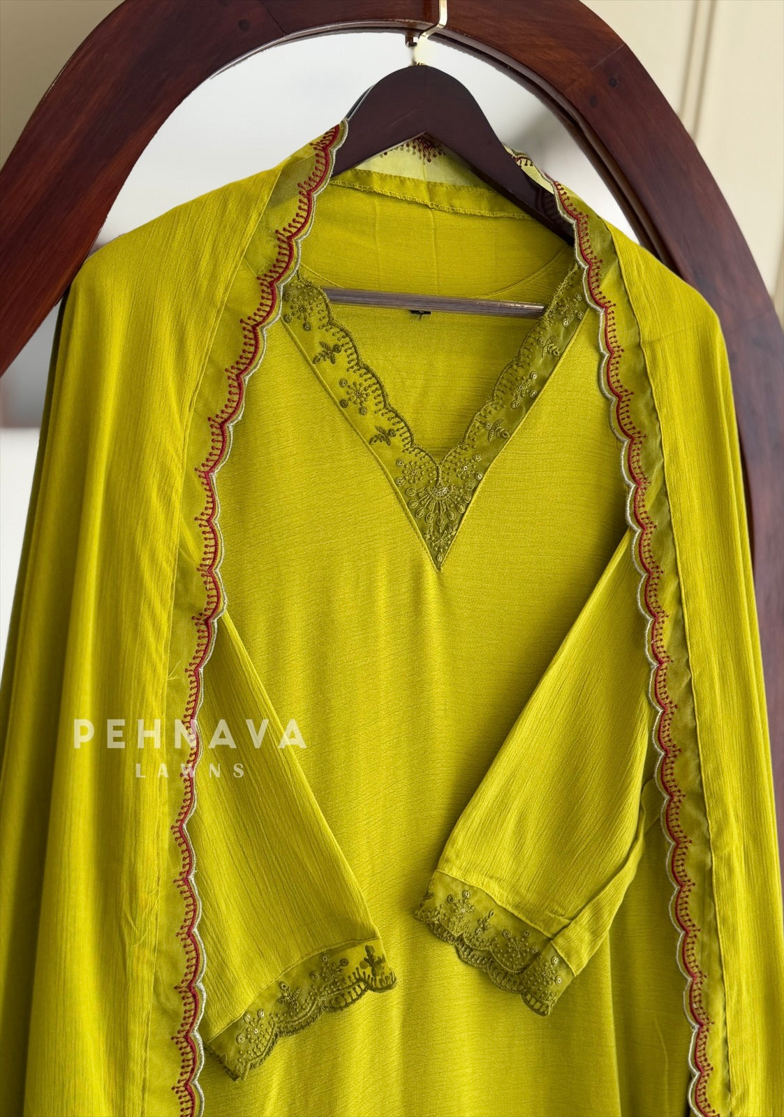 Crinkled Rayon Anarkali Set