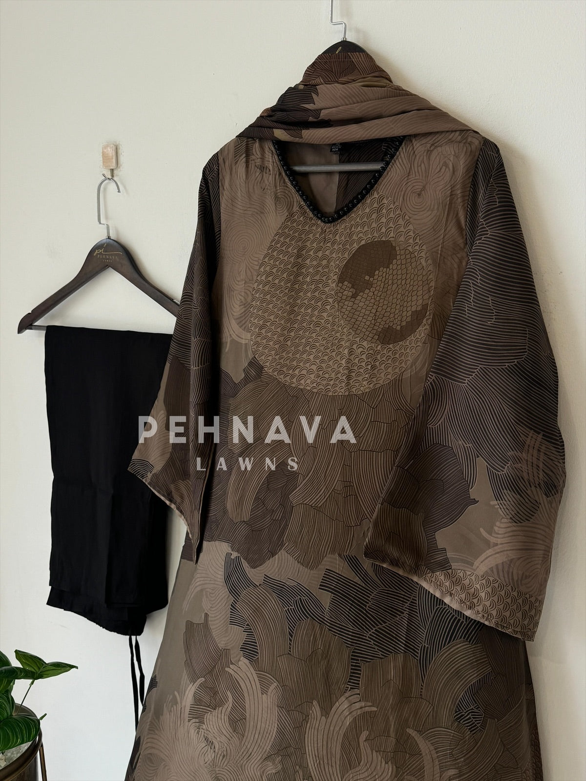 Printed Organza Ensemble Suit-4201