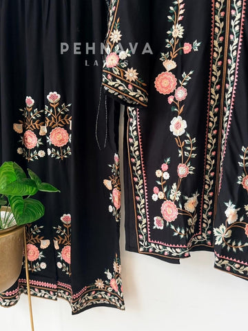 Floral Embroidered Three Piece Suit